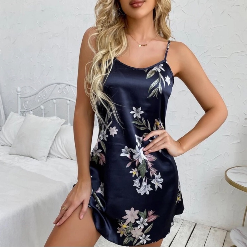 *NWT* BOUTIQUE CLOSE-OUT - Floral Satin Slip Nightgown